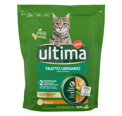 Ultima, Katzenfutter zur Kontrolle der Harnwege mit Huhn, 800 gr.