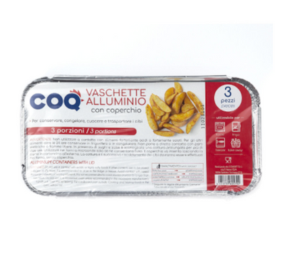 Coq, Aluminiumschalen mit Deckel für 3 Portionen, 3 Stück