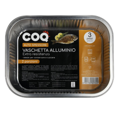 Coq, Aluminiumschale ohne Deckel, 2 Portionen, 3 Stück