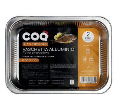 Coq, Aluminiumschale ohne Deckel, 3 Portionen, 2 Stück