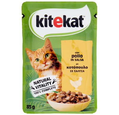 KiteKat, Nassfutter in Sauce, mit Huhn, 85gr.