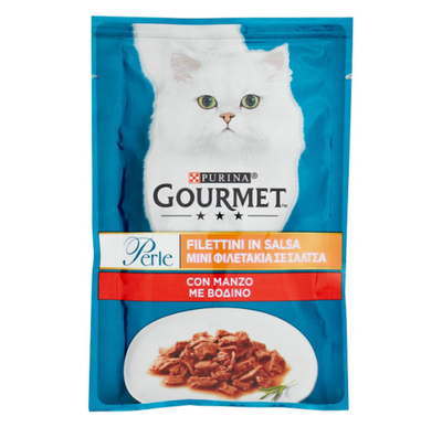 Purina, Gourmet Perle, Filets in Sauce, mit Rind, 85gr.