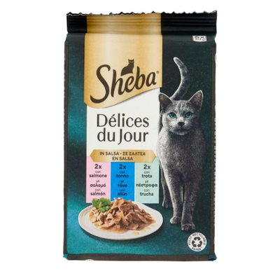 Sheba, Delices du Jour, Mit Lachs, Thunfisch und Forelle, 6x50gr.