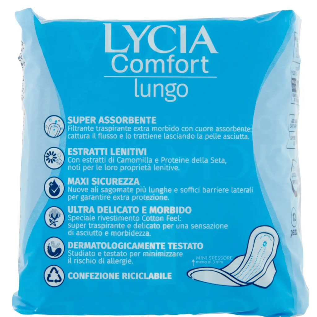 Lycia Comfort Lang, Binden, 12Stk.