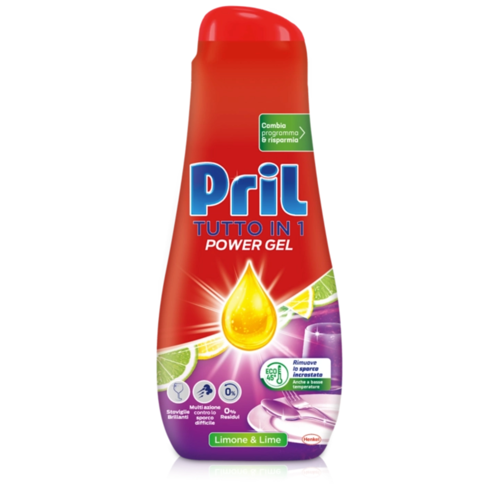 Pril Tutto in 1 Power Gel, Geschirrspülgel, Klassisch/Zitrone & Lime, 35 Wäschen