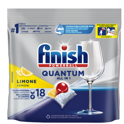 Finish Quantum All in 1, Geschirrspültabs, Zitrone, 18/27/33/40/63 Tabs