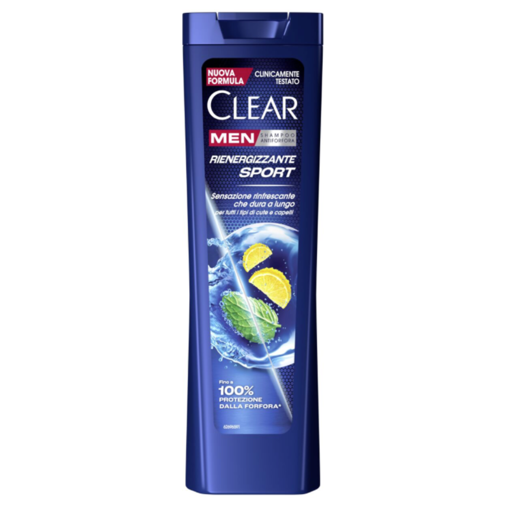 Clear Men, Erfrischendes Sport-Shampoo, Minz und Zitrone, 225 ml