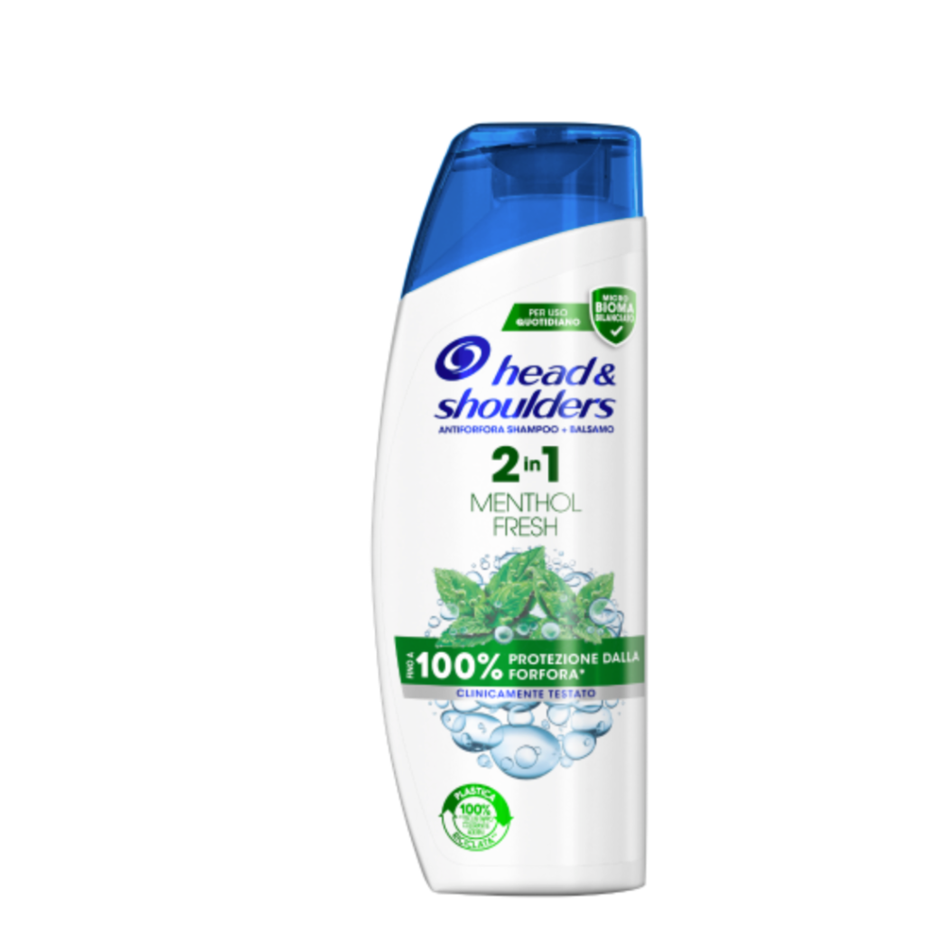 Head&Shoulders, 2 in 1 Menthol Fresh Shampoo+Balsam, 225 ml