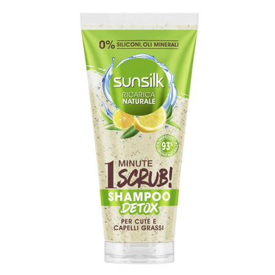 Sunsilk, 1 Minute Scrub, Detox Shampoo, grüner Tee und Zitrone, 200 ml