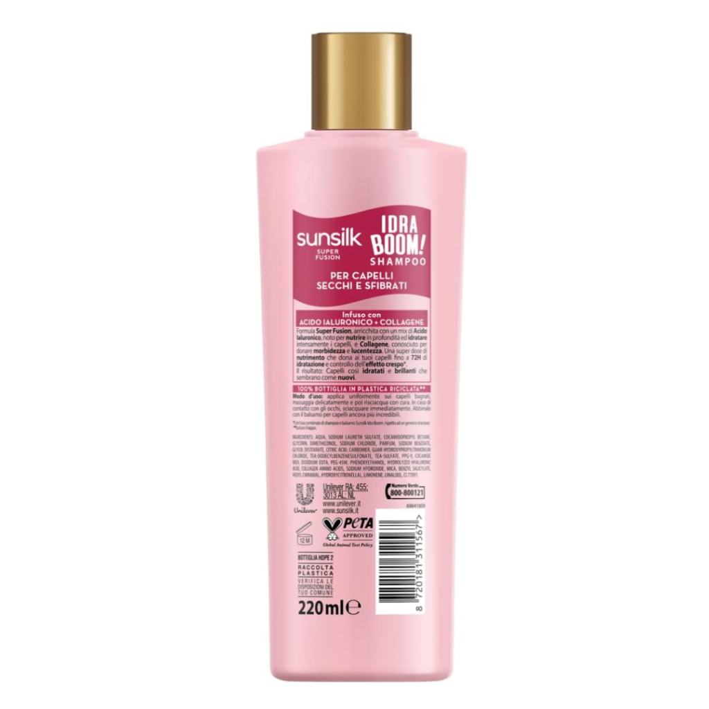 Sunsilk, Idra Boom Shampoo, Hyaluronsäure und Kollagen, 220 ml