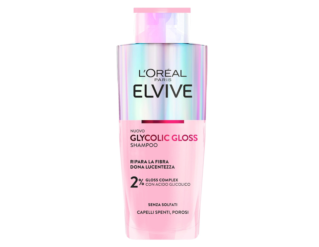 L'Oreal Paris Elvive, Glycolic Gloss, Shampoo für Mattes und Poröses Haar, Seidiges Haar, 200 ml