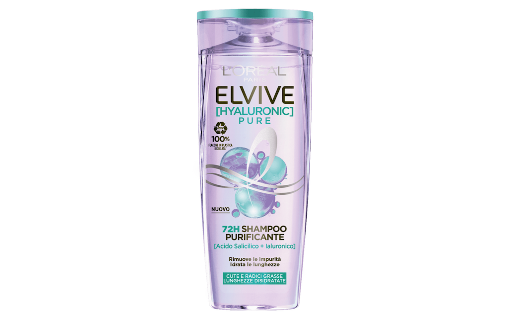 L'Oreal Paris Elvive, Hyaluronic Pure, 72H Reinigungsshampoo, 250 ml