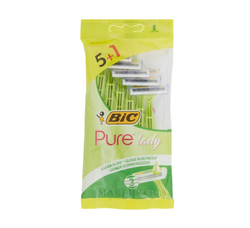 Bic, Pure Lady, Aloe Vera, 6 Stk.