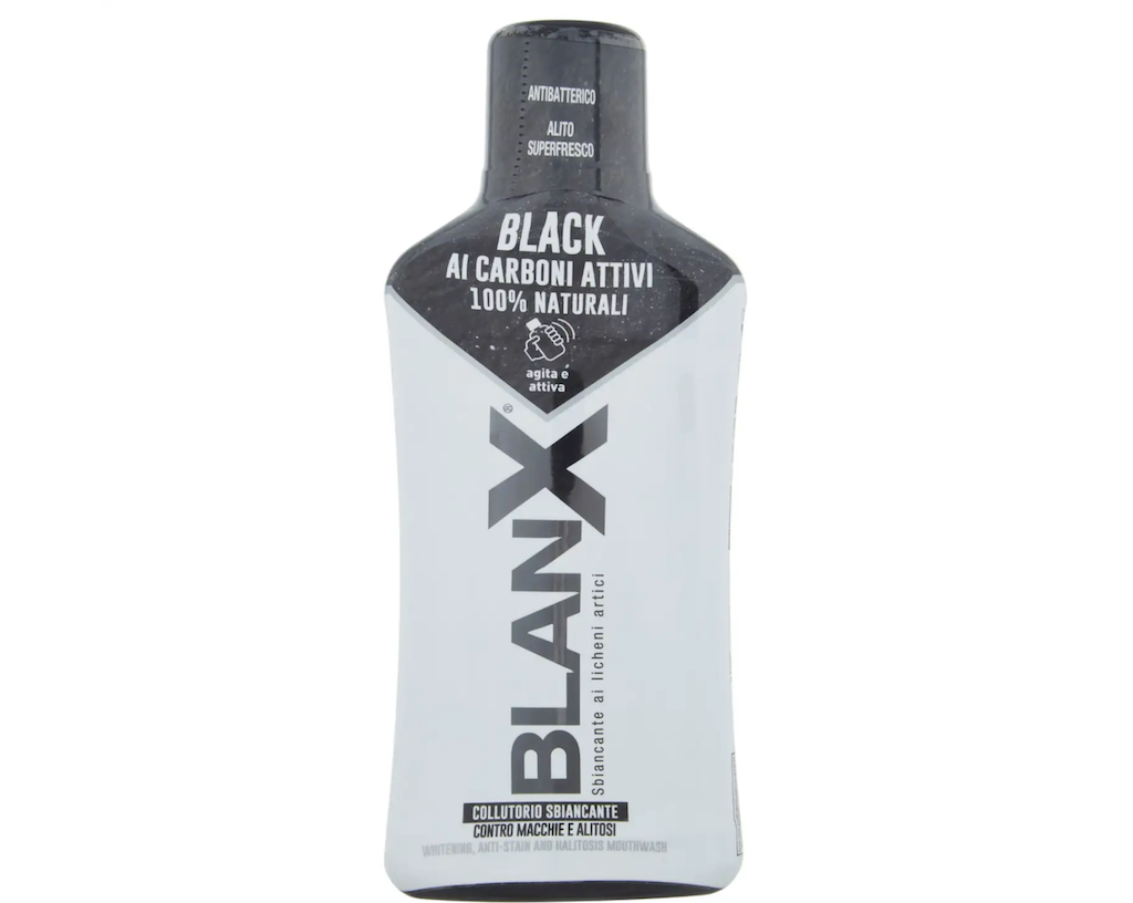 Blanx, schwarzes Mundwasser mit 100% natürlichen Aktivkohlen Bleaching, 500ml