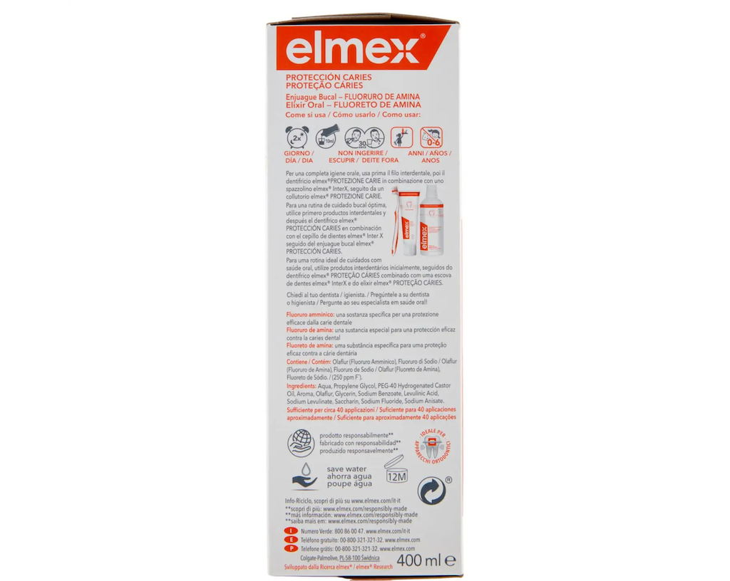 Elmex, Mundwasser Kariesschutz, Erfrischt den Atem, 400 ml