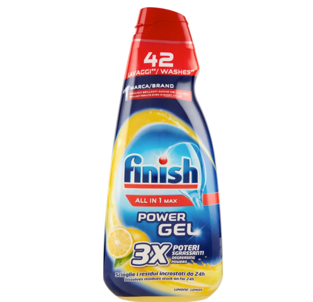 Finish Power All in 1 Max, Geschirrspülgel, Zitrone, 940ml, 42 Wäschen