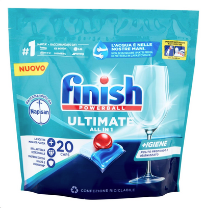 Finish Ultimate All in 1 Napisan, Geschirrspültabs, 20/25 Tabs