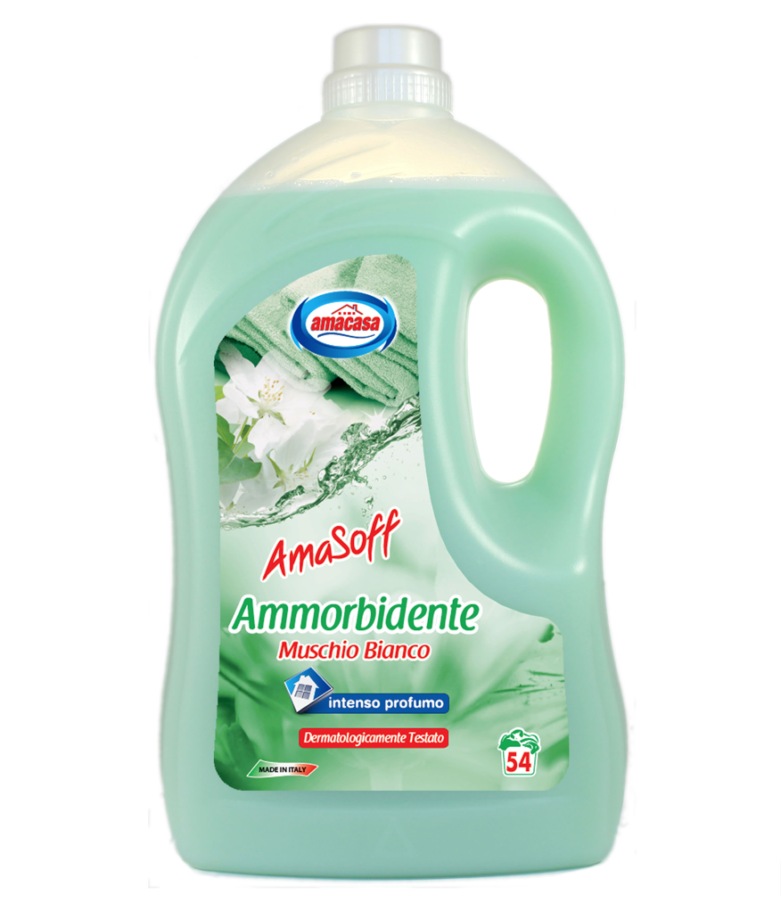 Amacasa, Amasoft Weichspüler, Weißer Moschus, 4lt,  54 Waschen