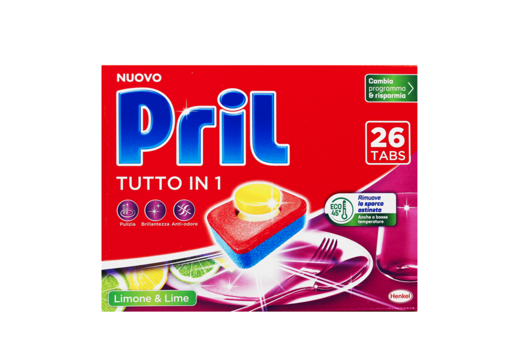 Pril Tutto in 1, Geschirrspültabs, Zitrone & Lime, 26 Tabs