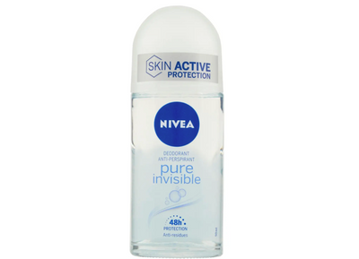 Nivea R-on Deodorant, Pure Invisible, 50ml