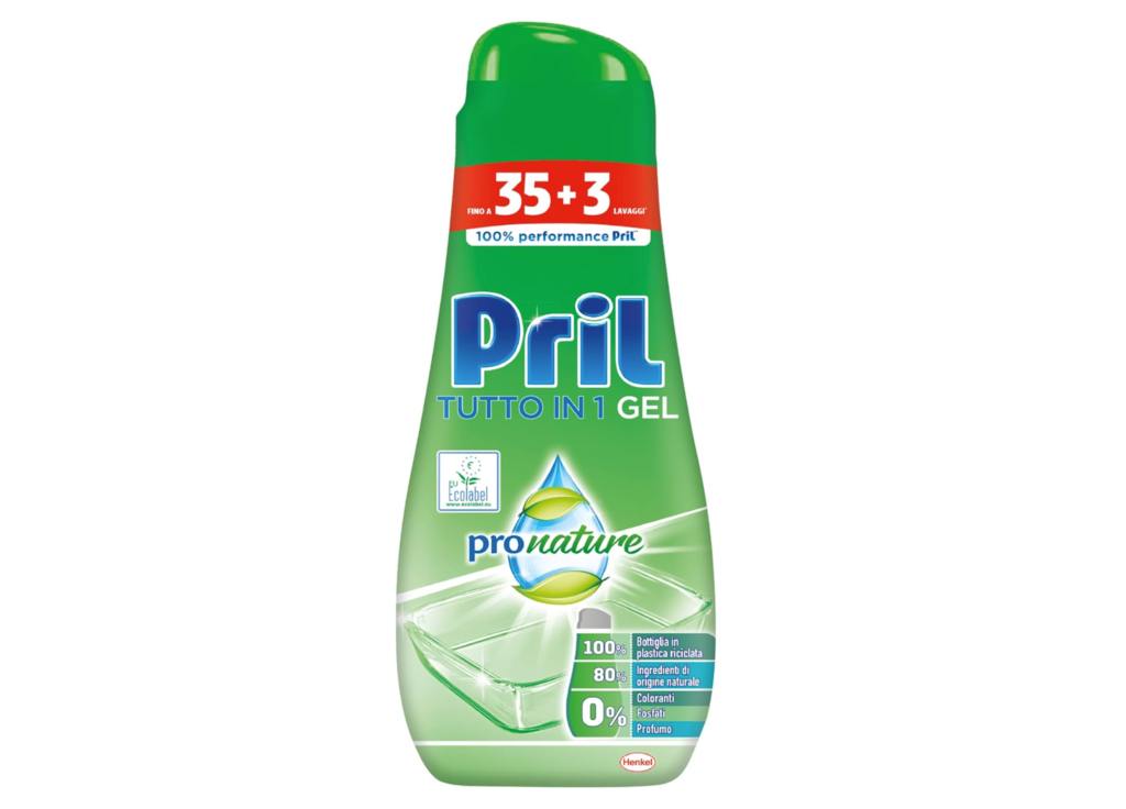 Pril Tutto in 1 Green Gel, Geschirrspülgel, 35+3 Wäschen