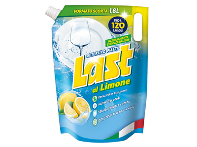 Last, Detersivo per Piatti a Mano al Limone, Azione Sgrassante 1,8L