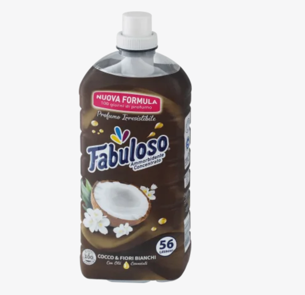 Fabuloso, Konzentrierter Weichspüler, Kokosnuss und weiße Blüten, 56 Waschen