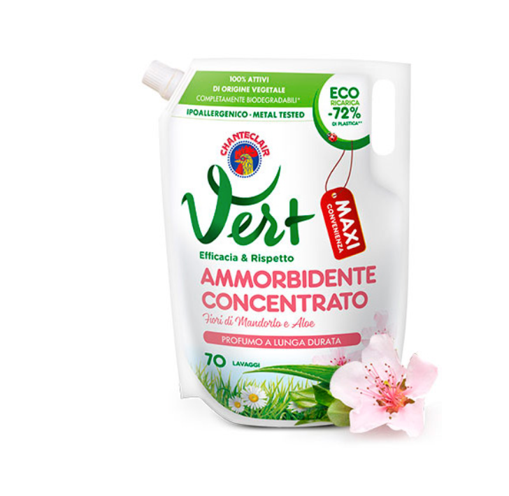 CHANTECLAIR Vert, Konzentrierter Weichspüler,Mandel und Aloeverablüten,  70 Waschen